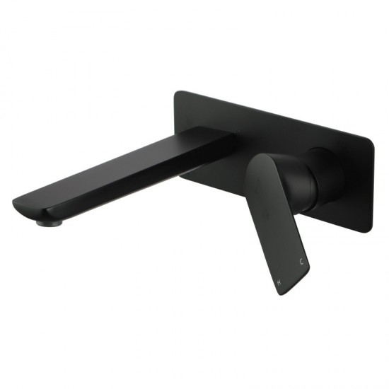 Black Bathtub/Basin Wall Mixer With Spout Wall Mounted Color Up Extend