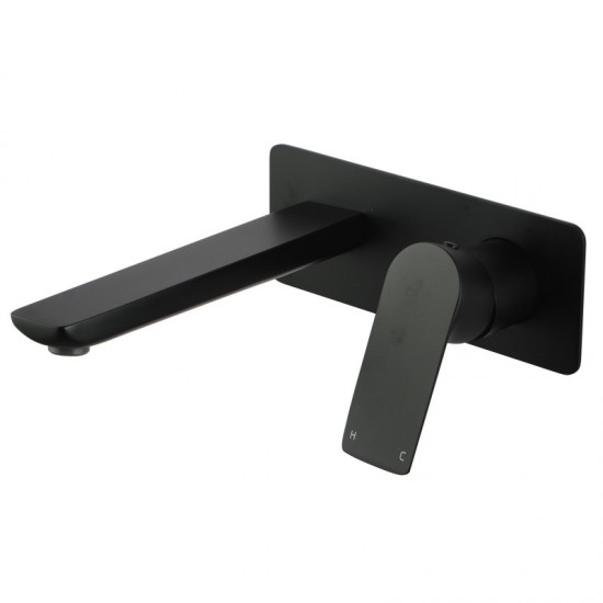 Black Bathtub/Basin Wall Mixer With Spout Wall Mounted Color Up Extend