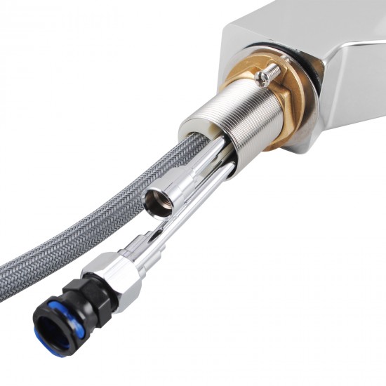 Chrome 360° Swivel  Pull-out Spout Basin Mixer Tap