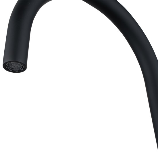 Lattice Edition Progressive Hob Kitchen Sink Mixer Set Gooseneck Basin Mixer Tap Matte Black