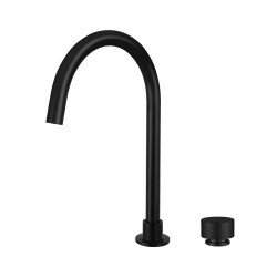 Lattice Edition Progressive Hob Kitchen Sink Mixer Set Gooseneck Basin Mixer Tap Matte Black