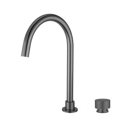 Lattice Edition Progressive Hob Kitchen Sink Mixer Set Gooseneck Basin Mixer Tap Gunmetal Grey