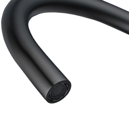 Lattice Edition Progressive Hob Kitchen Sink Mixer Set Gooseneck Basin Mixer Tap Gunmetal Grey