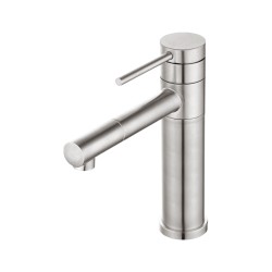 Bathroom Brushed Nickel Basin Mixer Tap Swivel Nozzle Faucet Stainless Steel