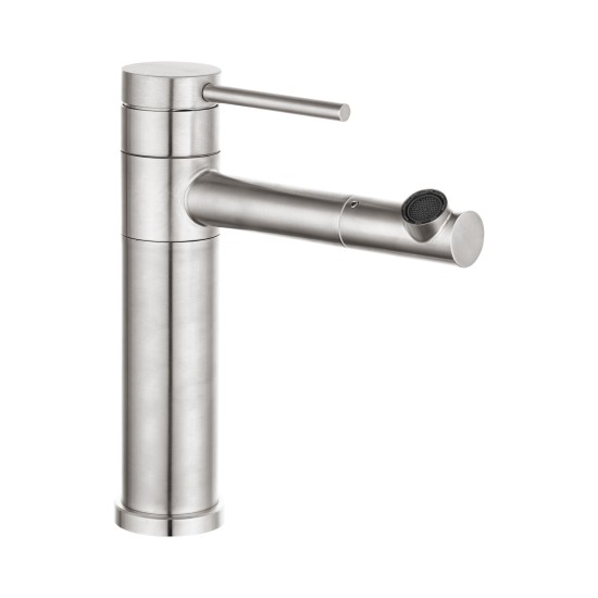 Bathroom Brushed Nickel Basin Mixer Tap Swivel Nozzle Faucet Stainless Steel