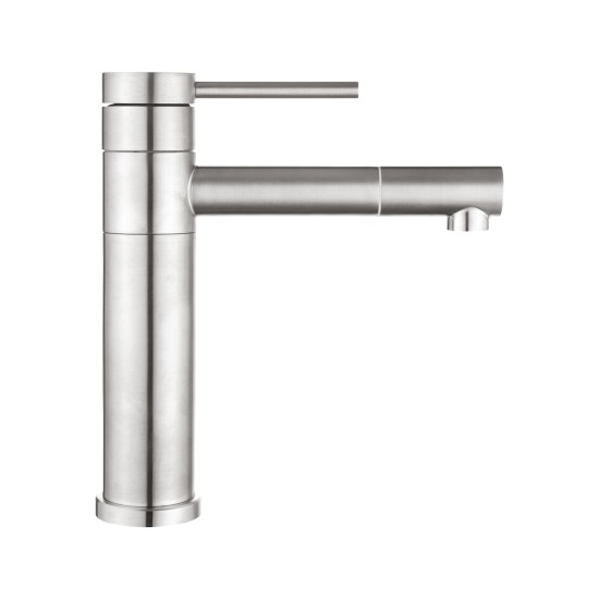 Bathroom Brushed Nickel Basin Mixer Tap Swivel Nozzle Faucet Stainless Steel