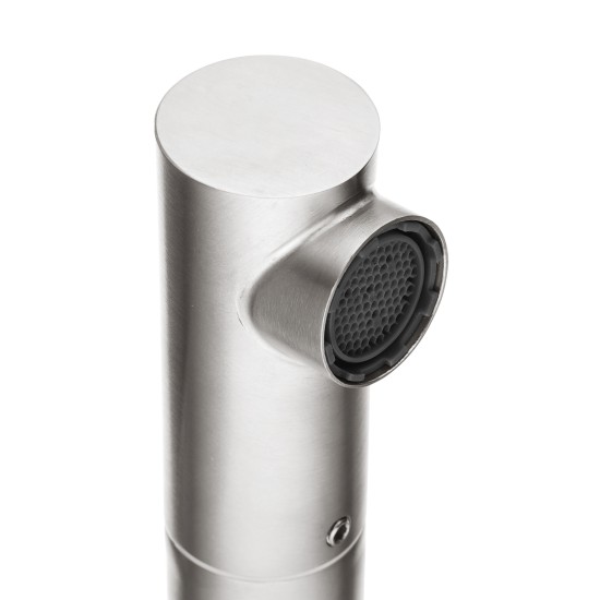 Bathroom Brushed Nickel Basin Mixer Tap Swivel Nozzle Faucet Stainless Steel