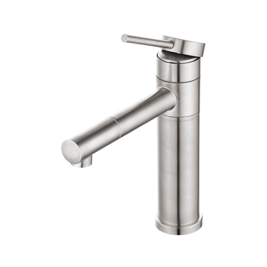 Bathroom Brushed Nickel Basin Mixer Tap Swivel Nozzle Faucet Stainless Steel