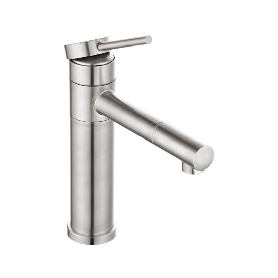 Bathroom Brushed Nickel Basin Mixer Tap Swivel Nozzle Faucet Stainless Steel