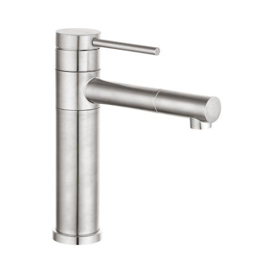 Bathroom Brushed Nickel Basin Mixer Tap Swivel Nozzle Faucet Stainless Steel