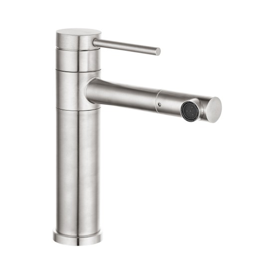 Bathroom Brushed Nickel Basin Mixer Tap Swivel Nozzle Faucet Stainless Steel