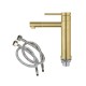 Bathroom Brushed Yellow Gold Basin Mixer Tap Swivel Nozzle Faucet Stainless Steel