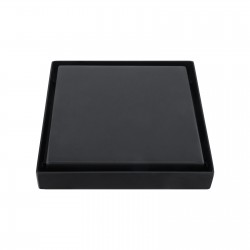 120*120mm Black Shower Grate Floor Waste Drain Smart Insert Tile