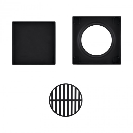 120*120mm Black Shower Grate Floor Waste Drain Smart Insert Tile
