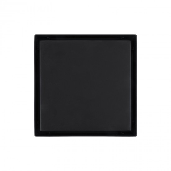 120*120mm Black Shower Grate Floor Waste Drain Smart Insert Tile