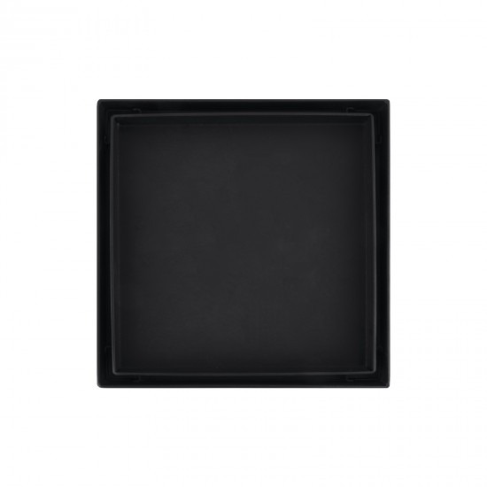 120*120mm Black Shower Grate Floor Waste Drain Smart Insert Tile