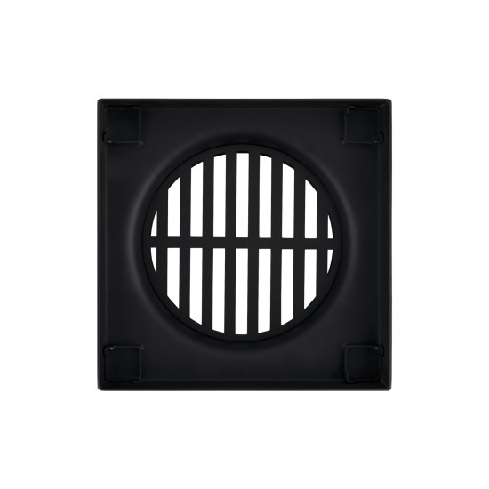 120*120mm Black Shower Grate Floor Waste Drain Smart Insert Tile