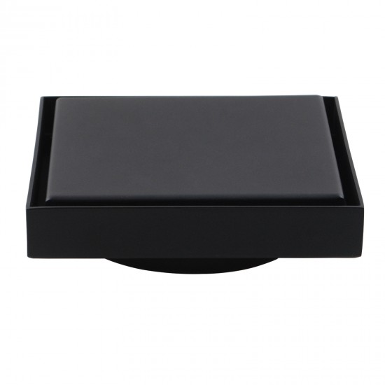 120*120mm Black Shower Grate Floor Waste Drain Smart Insert Tile