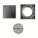 Gunmetal Grey Shower Grate Floor Waste Drain Smart Insert Tile 120*120mm