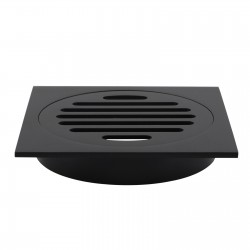 110x110mm Square Black Brass Floor Waste Shower Grate Drain Outlet 100mm