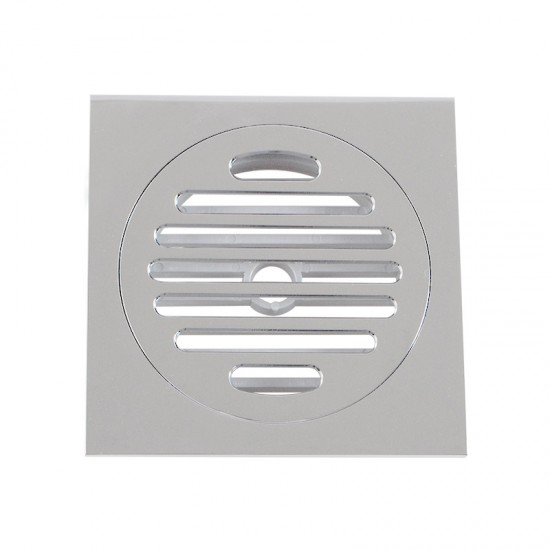 100x100mm Square Chrome Brass Floor Waste Shower Grate Drain Outlet 80mm