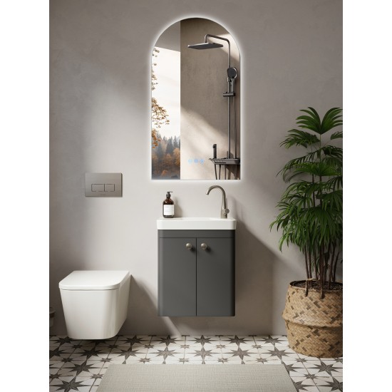 500x900mm Arched LED Wall Mirror with Motion Sensor Auto On Demister Touch Sensor Switch