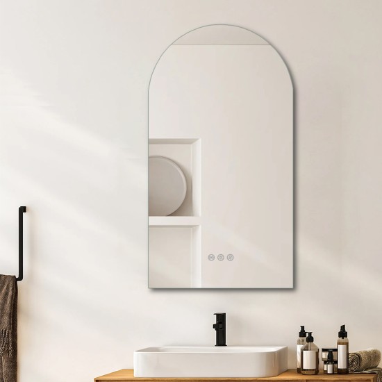 500x900mm Arched LED Wall Mirror with Motion Sensor Auto On Demister Touch Sensor Switch