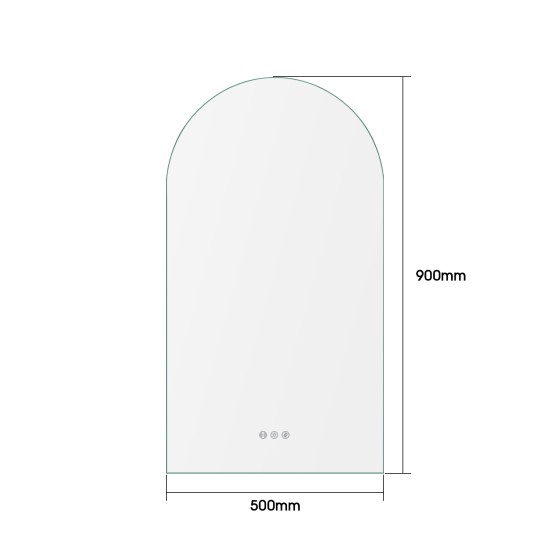 500x900mm Arched LED Wall Mirror with Motion Sensor Auto On Demister Touch Sensor Switch