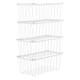 4 Pack Stackable Freezer Storage Baskets Carbon Steel Organizer Bins with Handles