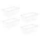4 Pack Stackable Freezer Storage Baskets Carbon Steel Organizer Bins with Handles