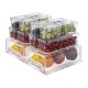 14pcs Stackable BPA-Free Refrigerator Storage Bins Pull Out Storage Drawer with Lids Drain Trays Kitchen Organization Transparent Food Storage Bins Set
