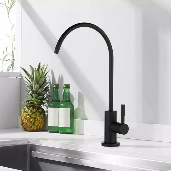 Premium SUS304 Water Filter Stainless Steel Tap RO Drinking Ceramic Disc Faucet Matt Black