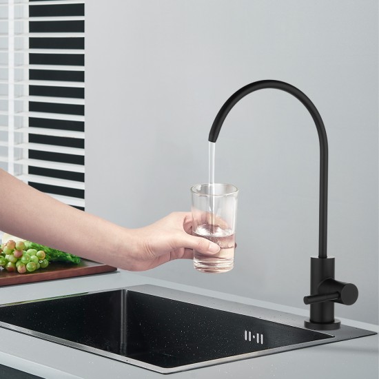 Premium SUS304 Water Filter Stainless Steel Tap RO Drinking Ceramic Disc Faucet Matt Black