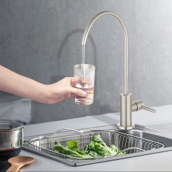 Premium SUS304 Water Filter Stainless Steel Tap RO Drinking Ceramic Disc Faucet Brushed Nickel