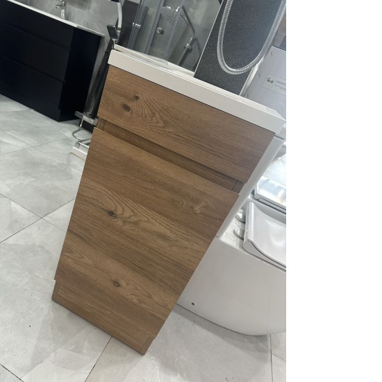 400mm Plywood Light Oak Floor Standing Vanity With Ceramic Basin