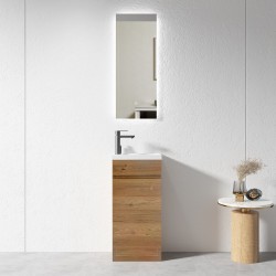 400mm Plywood Light Oak Floor Standing Vanity With Ceramic Basin