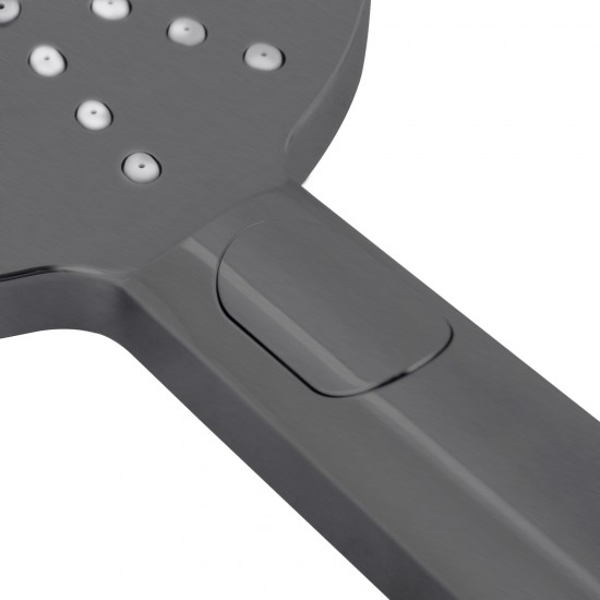 Round 3 Functions Gunmetal Grey Rainfall Hand Held Shower Head Only