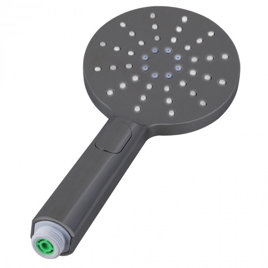 Round 3 Functions Gunmetal Grey Rainfall Hand Held Shower Head Only