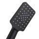 Square 3 Functions Matte Black Rainfall Hand Held Shower Head Only
