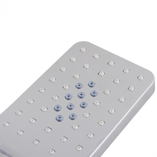 Square 3 Functions Chrome Rainfall Hand Held Shower Head Only