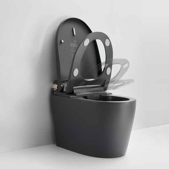 690x395x490mm One Piece Intelligent Electric Smart Toilet Automatic Instant Heating Matt Grey
