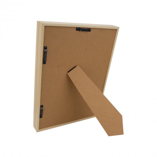 2PCs A4 Wooden Kids Art Frame Children Artwork Display Changeable Front Opening Table Stand Light Oak