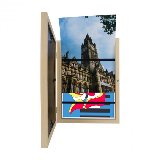 2PCs A4 Wooden Kids Art Frame Children Artwork Display Changeable Front Opening Table Stand Light Oak