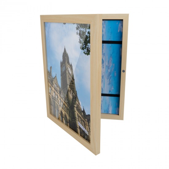 2PCs A4 Wooden Kids Art Frame Children Artwork Display Changeable Front Opening Table Stand Light Oak