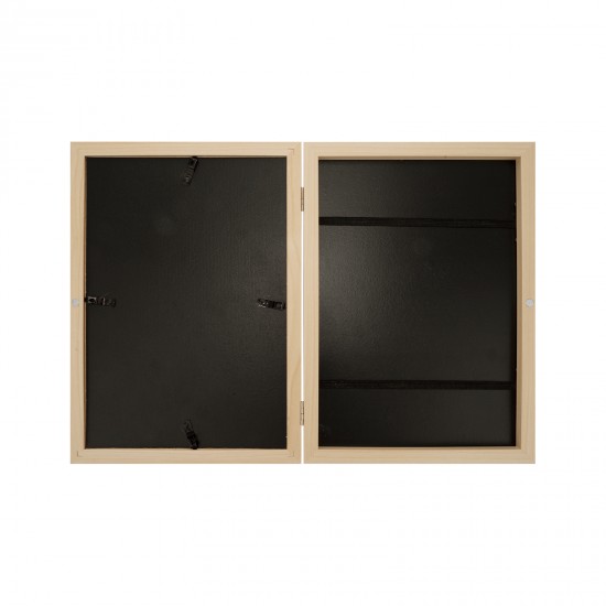 2PCs A4 Wooden Kids Art Frame Children Artwork Display Changeable Front Opening Table Stand Light Oak