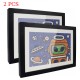 2PCs A4 Wooden Kids Art Frame Children Artwork Display Changeable Front Opening Table Stand Black