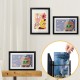 2PCs A4 Wooden Kids Art Frame Children Artwork Display Changeable Front Opening Table Stand Black