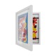 2PCs A4 Wooden Kids Art Frame Children Artwork Display Changeable Front Opening Table Stand White
