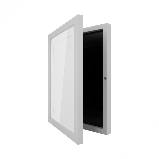 2PCs A4 Wooden Kids Art Frame Children Artwork Display Changeable Front Opening Table Stand White