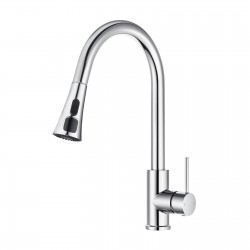 Gooseneck Pull Out LCD Display Kitchen Laundry Sink Mixer Tap 360° Swivel Chrome Faucet